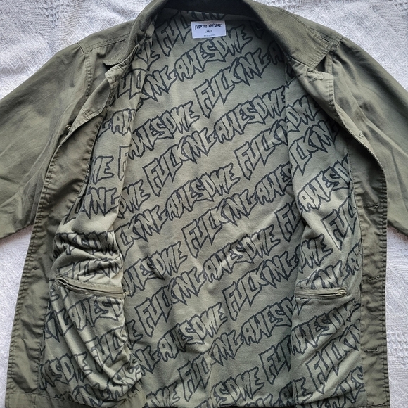 FA Skater Field Style Button Up Patched Graphic Art Jacket - Nude Women - Picture 6 of 12